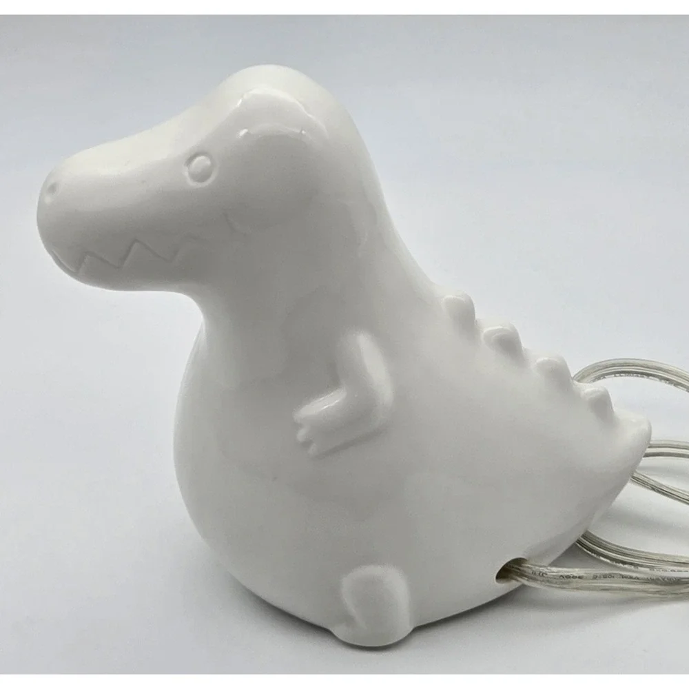 Hobby Lobby Dinosaur Night Light Plug‎ In White Ceramic Kids Nursery Decor Lamp